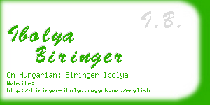 ibolya biringer business card